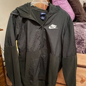 Nike Men's Green Jacket with White Logo